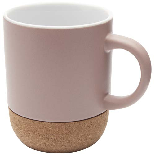 Tasse publicitaire céramique et liège 300ml finition matte Billie Dusty Pink